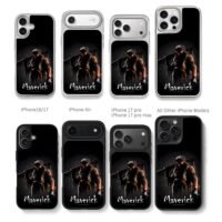 Maverick US soldier rifle drip art Chris Brown Phone Case Black Electroplated Silver For Iphone 11 To 17