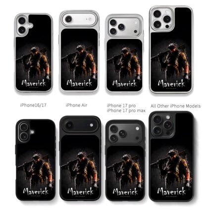 Maverick US soldier rifle drip art Chris Brown Phone Case Black Electroplated Silver For Iphone 11 To 17