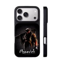 Maverick US soldier rifle drip art iPhone 17 Pro Max Black Case