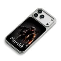 Maverick US soldier rifle drip art iPhone 17 Pro Max Electroplated Silver Case2