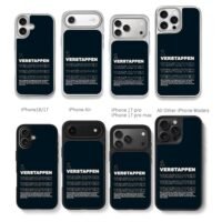Max Verstappen 1 F1 text print Chris Brown Phone Case Black Electroplated Silver For Iphone 11 To 17