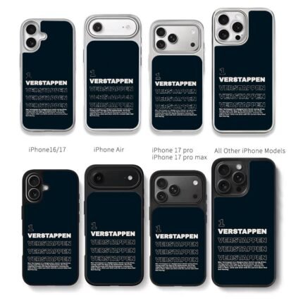Max Verstappen 1 F1 text print Chris Brown Phone Case Black Electroplated Silver For Iphone 11 To 17