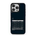 Max Verstappen 1 F1 text print iPhone 16 Pro Max Black Case