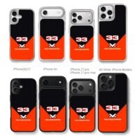 Max Verstappen 33 black orange art Chris Brown Phone Case Black Electroplated Silver For Iphone 11 To 17