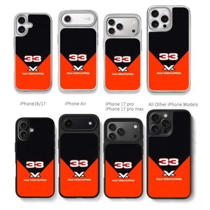 Max Verstappen 33 black orange art Chris Brown Phone Case Black Electroplated Silver For Iphone 11 To 17