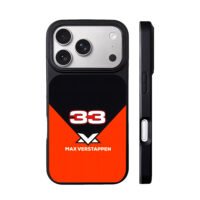 Max Verstappen 33 black orange art iPhone 17 Pro Max Black Case