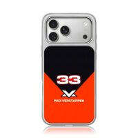 Max Verstappen 33 black orange art iPhone 17 Pro Max Electroplated Silver Case1