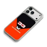 Max Verstappen 33 black orange art iPhone 17 Pro Max Electroplated Silver Case2
