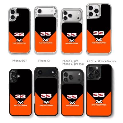 Max Verstappen 33 F1 orange black Chris Brown Phone Case Black Electroplated Silver For Iphone 11 To 17