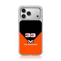 Max Verstappen 33 F1 orange black iPhone 17 Pro Max Electroplated Silver Case1