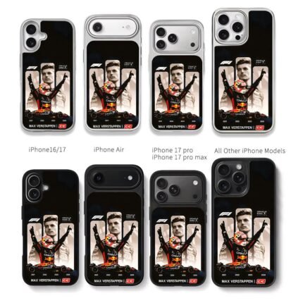 Max Verstappen 33 Red Bull F1 car Chris Brown Phone Case Black Electroplated Silver For Iphone 11 To 17