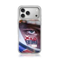 Max Verstappen eye with mad text iPhone 17 Pro Max Electroplated Silver Case1
