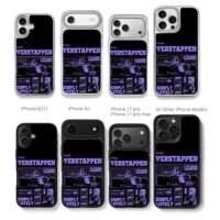 Max Verstappen F1 Red Bull champion Chris Brown Phone Case Black Electroplated Silver For Iphone 11 To 17