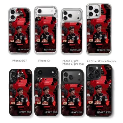 Max Verstappen F1 Red Bull collage Chris Brown Phone Case Black Electroplated Silver For Iphone 11 To 17