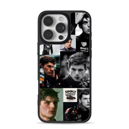 Max Verstappen F1 Red Bull collage iPhone 16 Pro Max Black Case