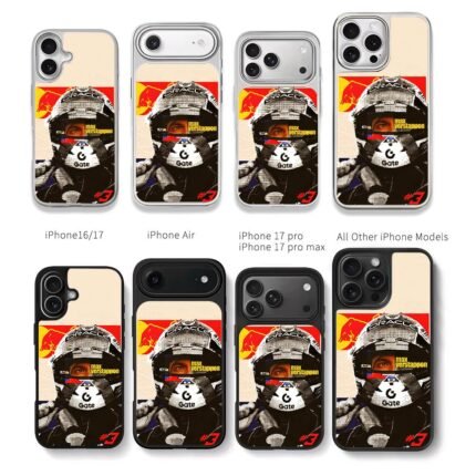 Max Verstappen F1 Red Bull helmet Chris Brown Phone Case Black Electroplated Silver For Iphone 11 To 17