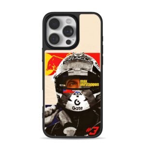 Max Verstappen F1 Red Bull helmet iPhone 16 Pro Max Black Case