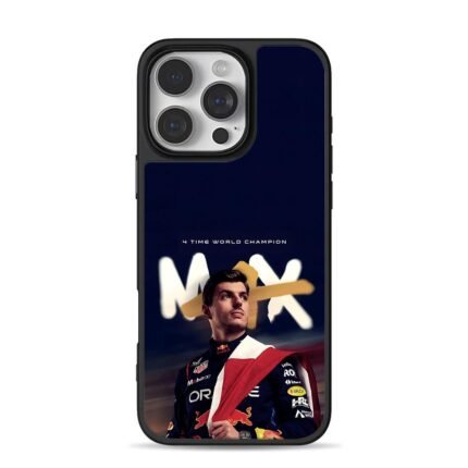 Max Verstappen Red Bull 4x F1 Champ iPhone 16 Pro Max Black Case