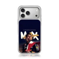 Max Verstappen Red Bull 4x F1 Champ iPhone 17 Pro Max Electroplated Silver Case1