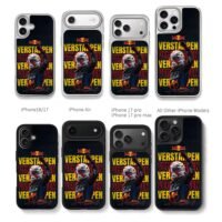 Max Verstappen Red Bull F1 cheer Chris Brown Phone Case Black Electroplated Silver For Iphone 11 To 17