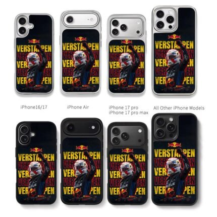 Max Verstappen Red Bull F1 cheer Chris Brown Phone Case Black Electroplated Silver For Iphone 11 To 17