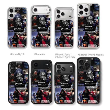 Max Verstappen Red Bull F1 collage Chris Brown Phone Case Black Electroplated Silver For Iphone 11 To 17