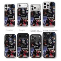 Max Verstappen Red Bull F1 collage Chris Brown Phone Case Black Electroplated Silver For Iphone 11 To 17