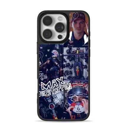 Max Verstappen Red Bull F1 collage iPhone 16 Pro Max Black Case