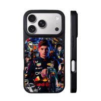 Max Verstappen Red Bull F1 collage iPhone 17 Pro Max Black Case
