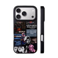 Max Verstappen Red Bull F1 collage iPhone 17 Pro Max Black Case