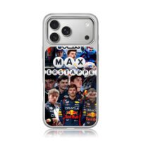 Max Verstappen Red Bull F1 collage iPhone 17 Pro Max Electroplated Silver Case1