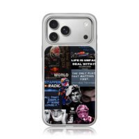 Max Verstappen Red Bull F1 collage iPhone 17 Pro Max Electroplated Silver Case1