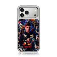 Max Verstappen Red Bull F1 collage iPhone 17 Pro Max Electroplated Silver Case1