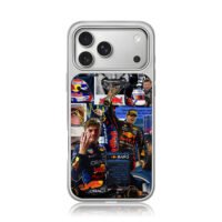 Max Verstappen Red Bull F1 collage iPhone 17 Pro Max Electroplated Silver Case1