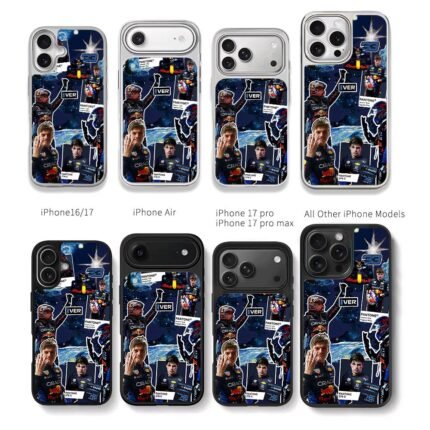 Max Verstappen Red Bull F1 race art Chris Brown Phone Case Black Electroplated Silver For Iphone 11 To 17