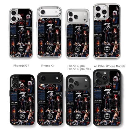 Max Verstappen Red Bull F1 racing Chris Brown Phone Case Black Electroplated Silver For Iphone 11 To 17