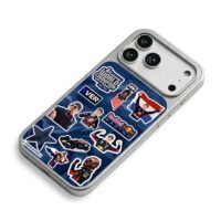 Max Verstappen Red Bull F1 stickers iPhone 17 Pro Max Electroplated Silver Case2
