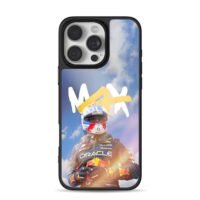 Max Verstappen Red Bull F1 with MAX iPhone 16 Pro Max Black Case