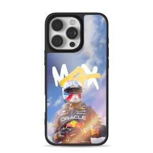 Max Verstappen Red Bull F1 with MAX iPhone 16 Pro Max Black Case