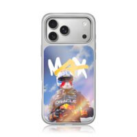 Max Verstappen Red Bull F1 with MAX iPhone 17 Pro Max Electroplated Silver Case1