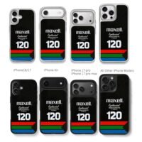 Maxell T120 HGX videocassette label Chris Brown Phone Case Black Electroplated Silver For Iphone 11 To 17