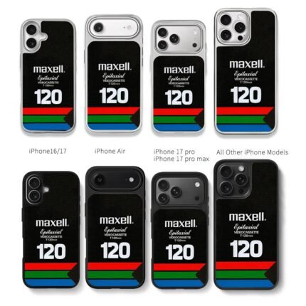 Maxell T120 HGX videocassette label Chris Brown Phone Case Black Electroplated Silver For Iphone 11 To 17