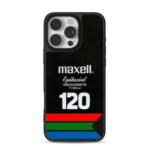 Maxell T120 HGX videocassette label iPhone 16 Pro Max Black Case