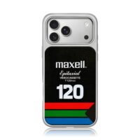 Maxell T120 HGX videocassette label iPhone 17 Pro Max Electroplated Silver Case1