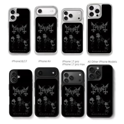Mayhem black metal zombie skull art Chris Brown Phone Case Black Electroplated Silver For Iphone 11 To 17