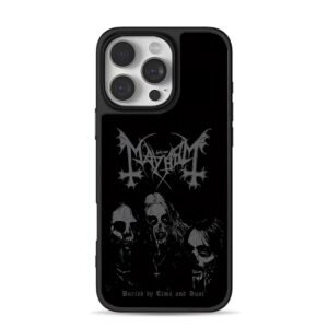 Mayhem black metal zombie skull art iPhone 16 Pro Max Black Case