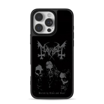 Mayhem black metal zombie skull art iPhone 16 Pro Max Black Case
