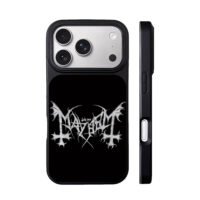 Mayhem inverted bat cross logo iPhone 17 Pro Max Black Case