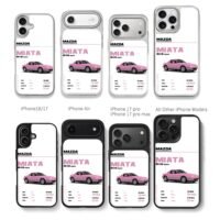 Mazda Miata MX5 NA Pink Car Specs Chris Brown Phone Case Black Electroplated Silver For Iphone 11 To 17