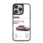 Mazda Miata MX5 NA Pink Car Specs iPhone 16 Pro Max Black Case